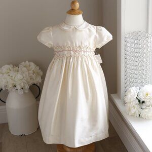 Ivory Silk Dress Flower Girl Formal Portrait Special Occasion Luli & Me 4T NWT